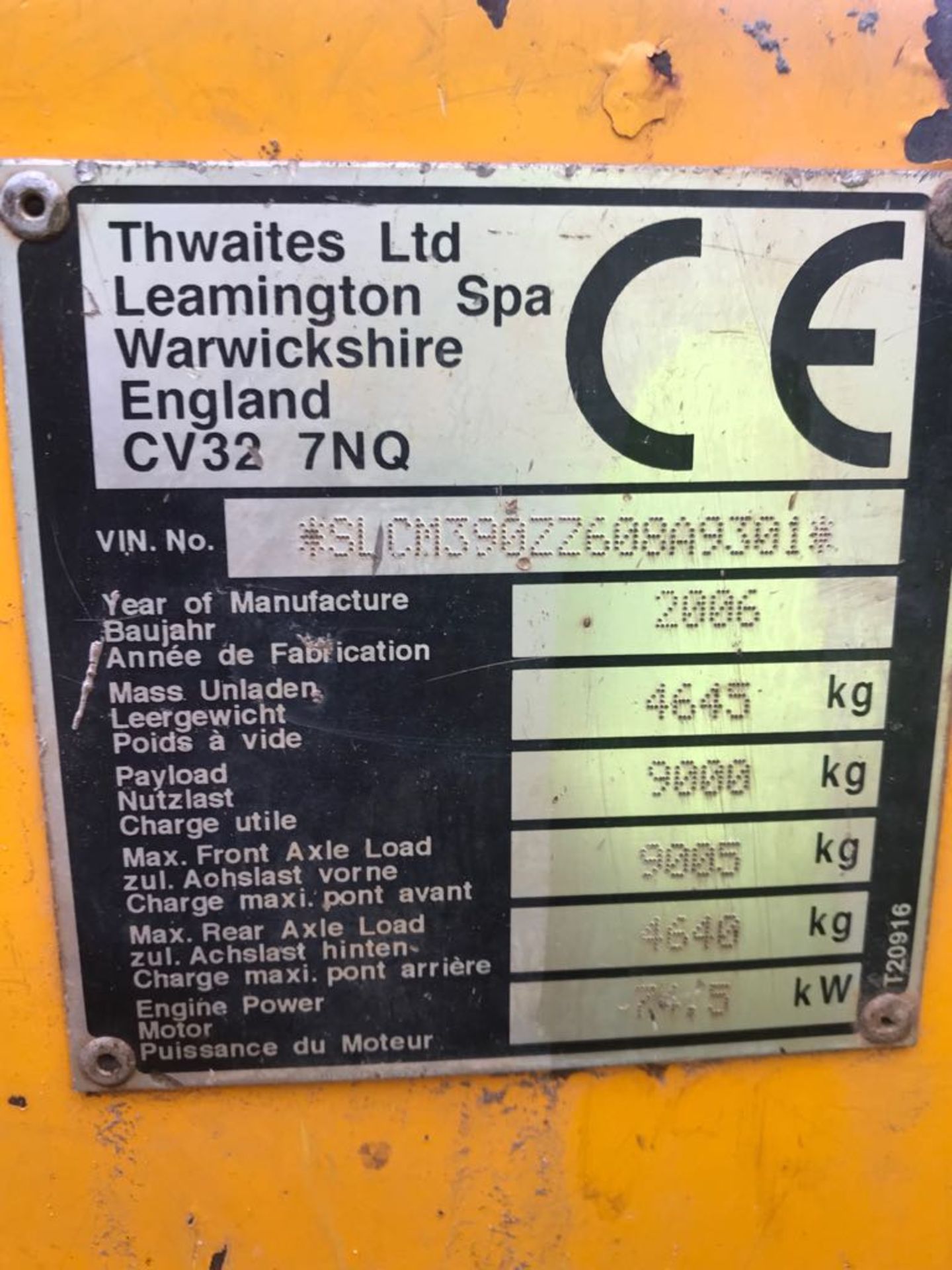 2006 THWAITES 9 TONNE DUMPER - Image 5 of 5