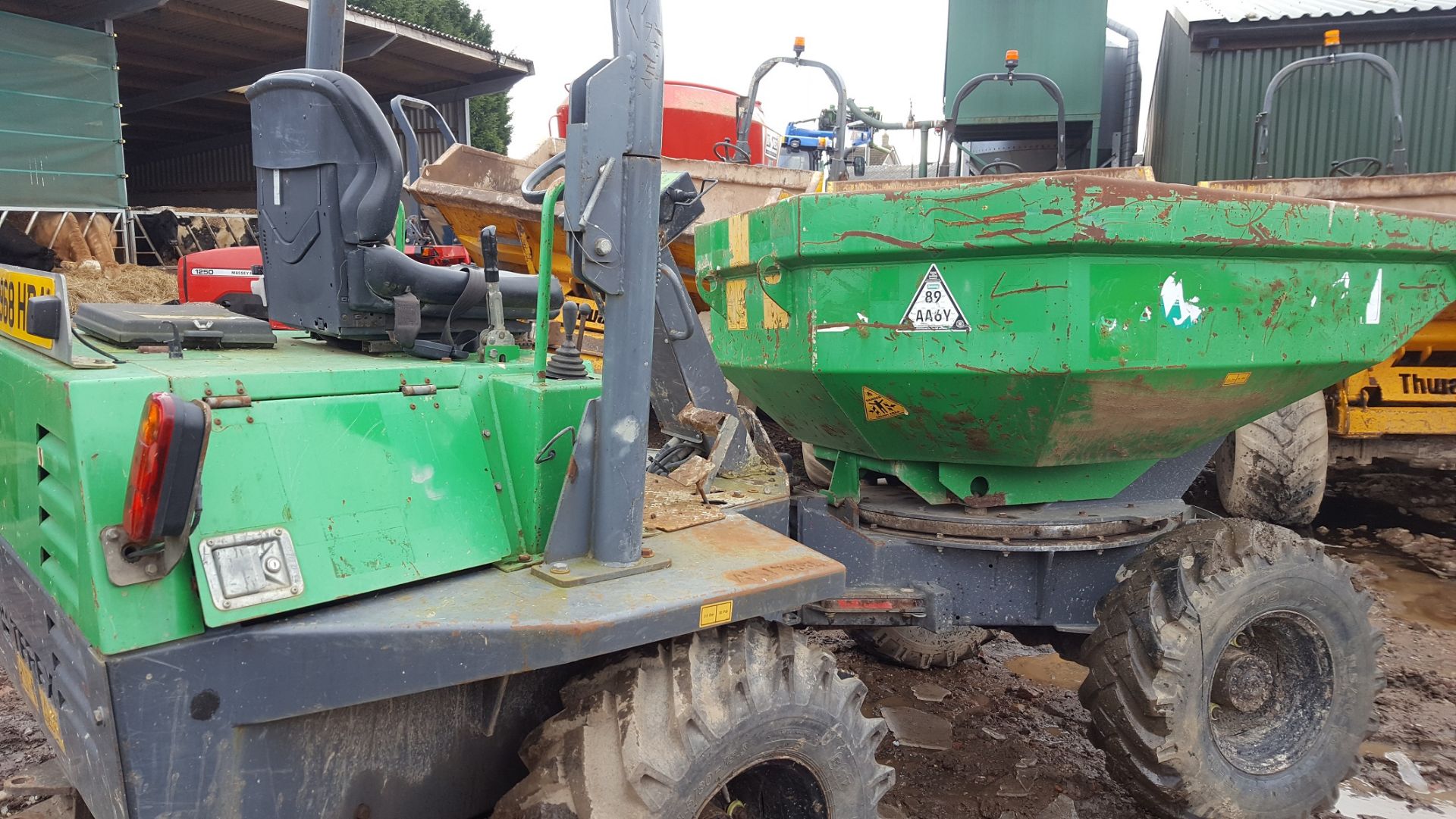 2008 GREEN TEREX 3 TONNE DIESEL SWIVEL DUMPER *PLUS VAT* - Bild 2 aus 7