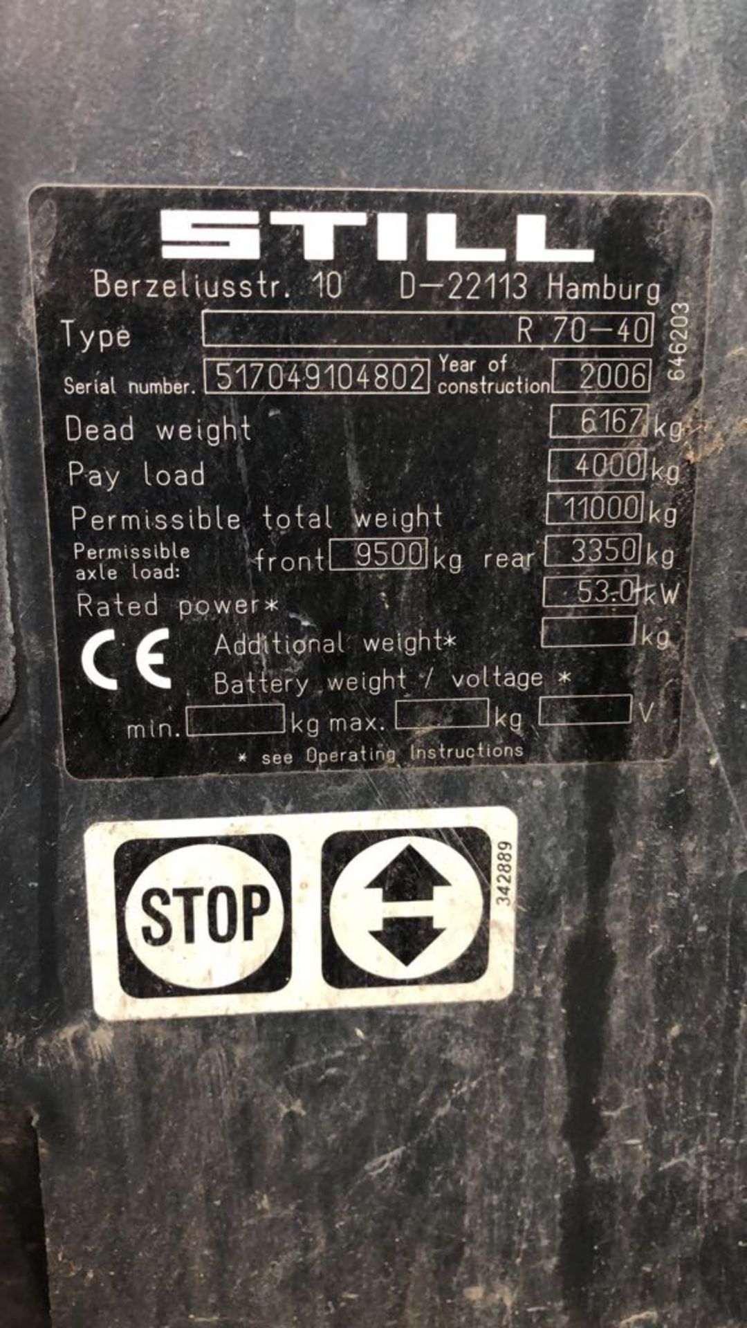 2006 STILL R70-40 HYBRID DIESEL FORKLIFT TRUCK 4 TONNE *PLUS VAT* - Image 3 of 12