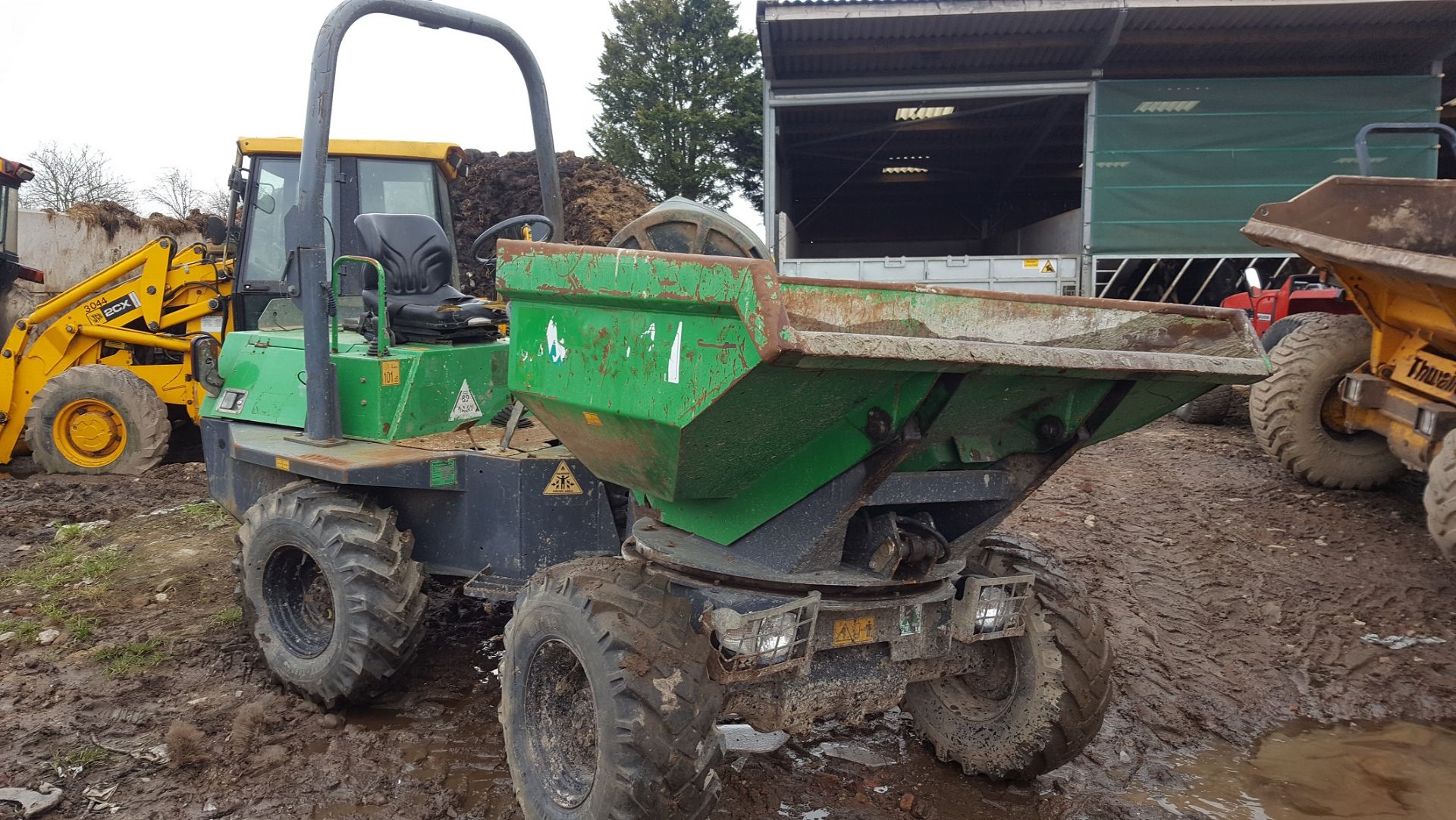 2008 GREEN TEREX 3 TONNE DIESEL SWIVEL DUMPER *PLUS VAT*