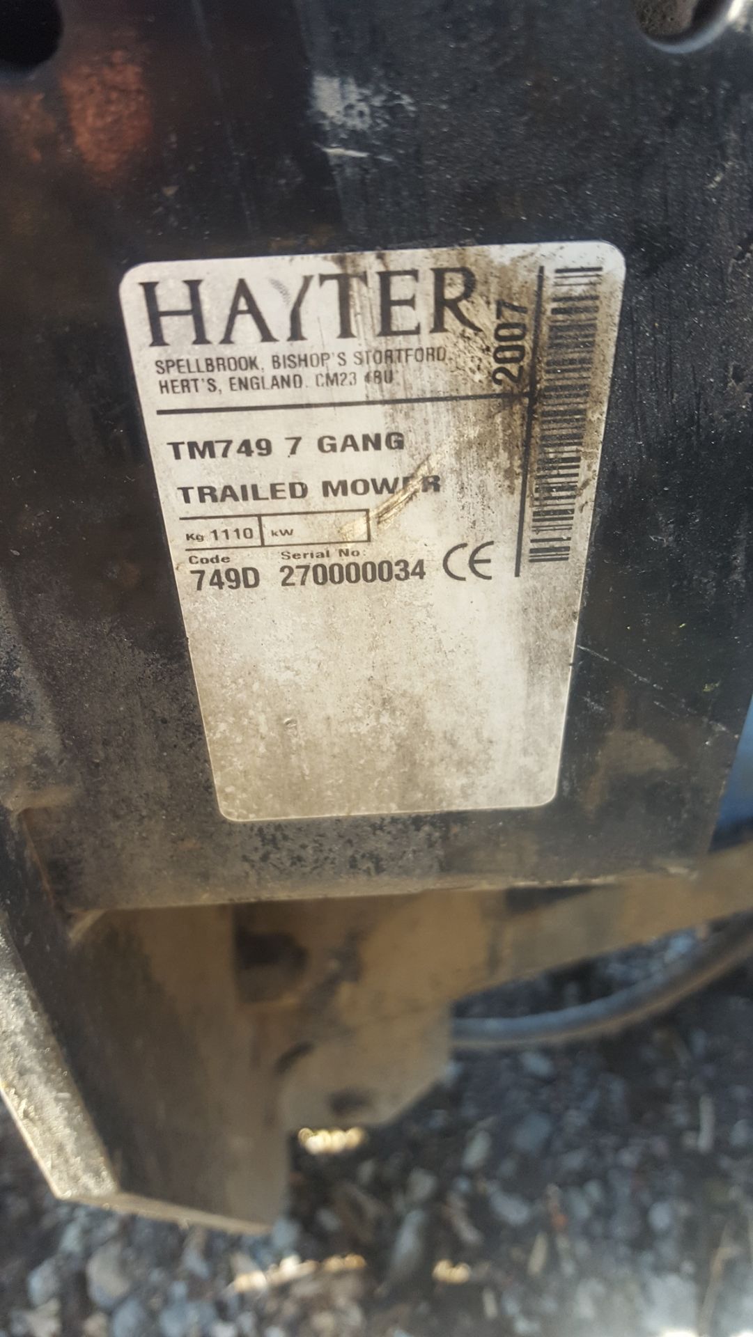 2007 HAYTER TM749 TRAILED 7 GANG MOWER *PLUS VAT* - Image 6 of 6