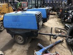 TOWABLE SINGLE AXLE SULLAIR 45 COMPRESSOR, UP TO 4 AVAILABLE *PLUS VAT*