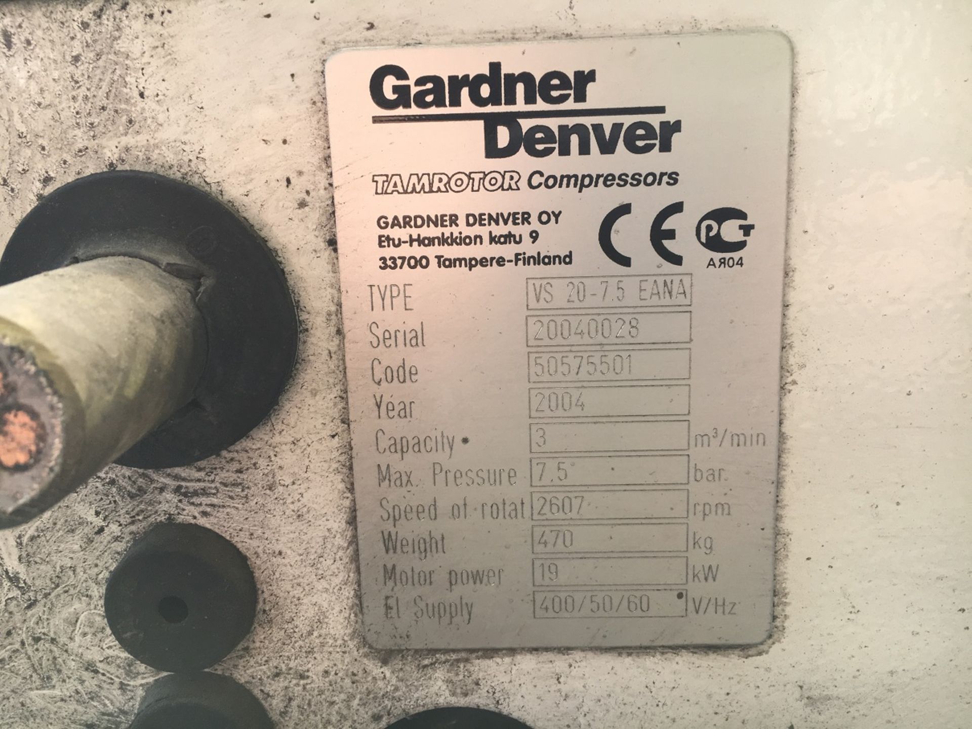 2004 GARDNER DENVER ELECTRA-SAVER VS 20-7.5 AIR COMPRESSOR *PLUS VAT* - Image 8 of 8