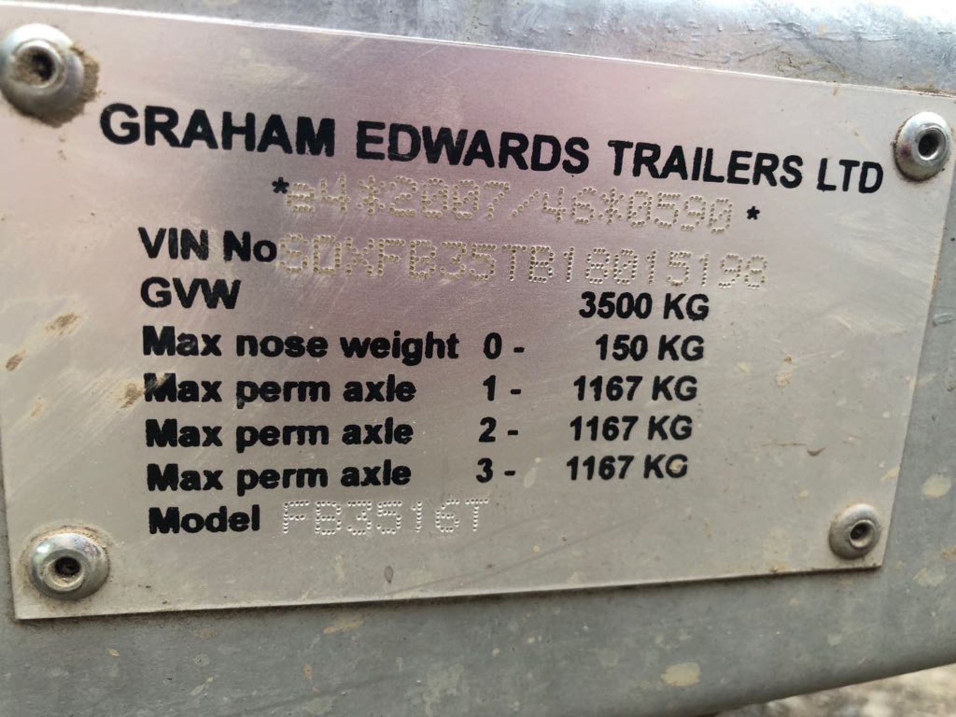 2018 GRAHAM EDWARDS TRI-AXLE TRAILER, RAMPS INCLUDED *PLUS VAT* - Bild 8 aus 8