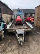 6FT X 12FT TWIN AXLE TOWABLE PLANT TRAILER ALL LIGHTS WORK, BRAKES WORK *NO VAT*