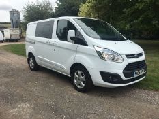 2015/65 REG FORD TRANSIT CUSTOM 270 ECO-TECH WHITE DIESEL 6 SEATER CREW VAN *NO VAT*