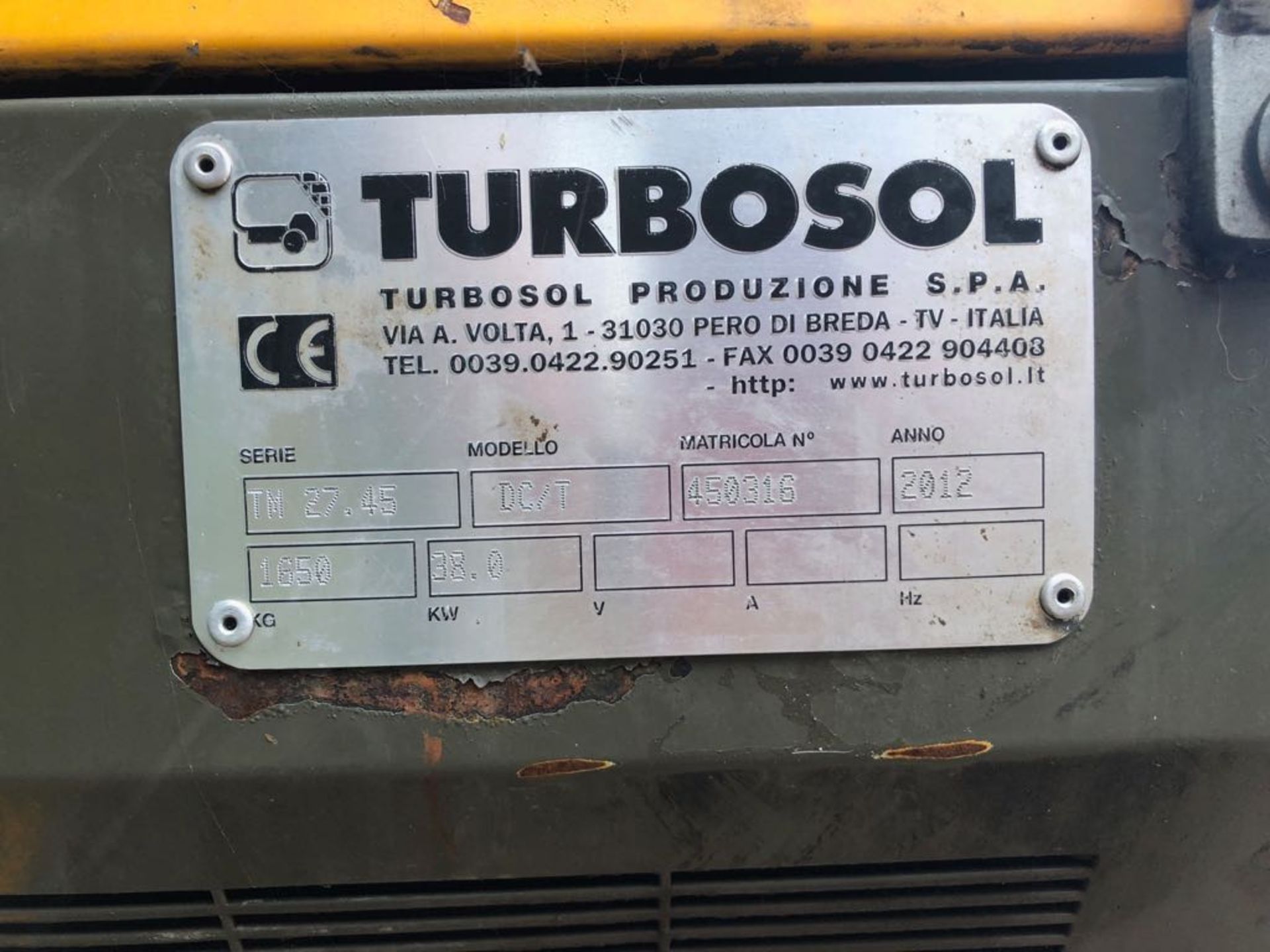 2012 TURBOSOL CONCRETE PUMP, SHOWING 607 HOURS (GENUINE) STARTS AND RUNS *PLUS VAT* - Image 5 of 8