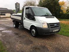 2007/07 REG FORD TRANSIT 100 T350M RWD WHITE DIESEL DROPSIDE, SHOWING 0 FORMER KEEPERS *NO VAT*