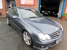 2005/55 REG MERCEDES CLK 220 CDI SPORT AUTO BLUE DIESEL COUPE, SHOWING 2 FORMER KEEPERS *NO VAT*