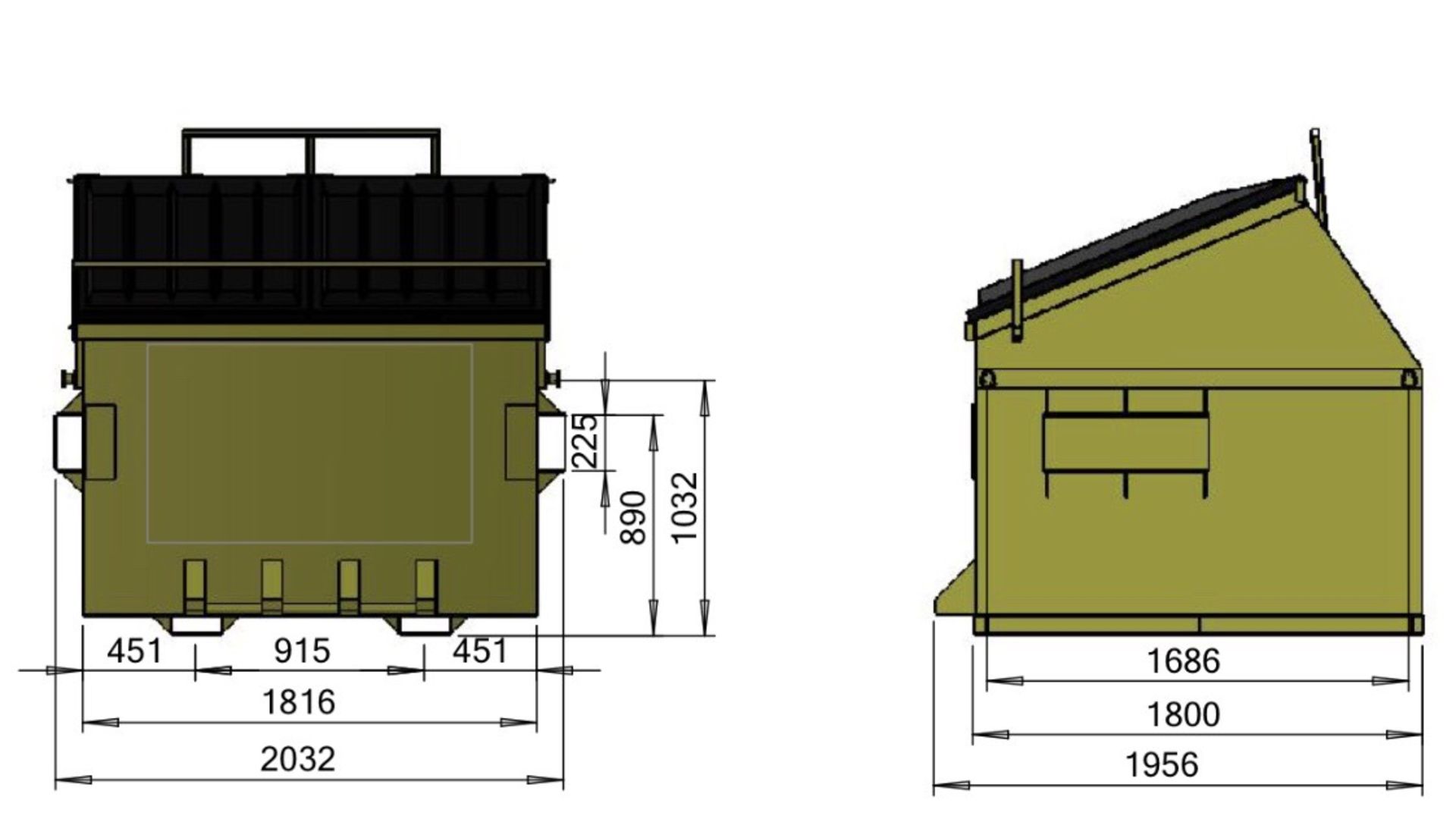 BRAND NEW NEVER USED 6 CYD FEL SKIP, WITH SKIP TIPPING GEAR/LIFTING LUGS *PLUS VAT* - Image 2 of 2