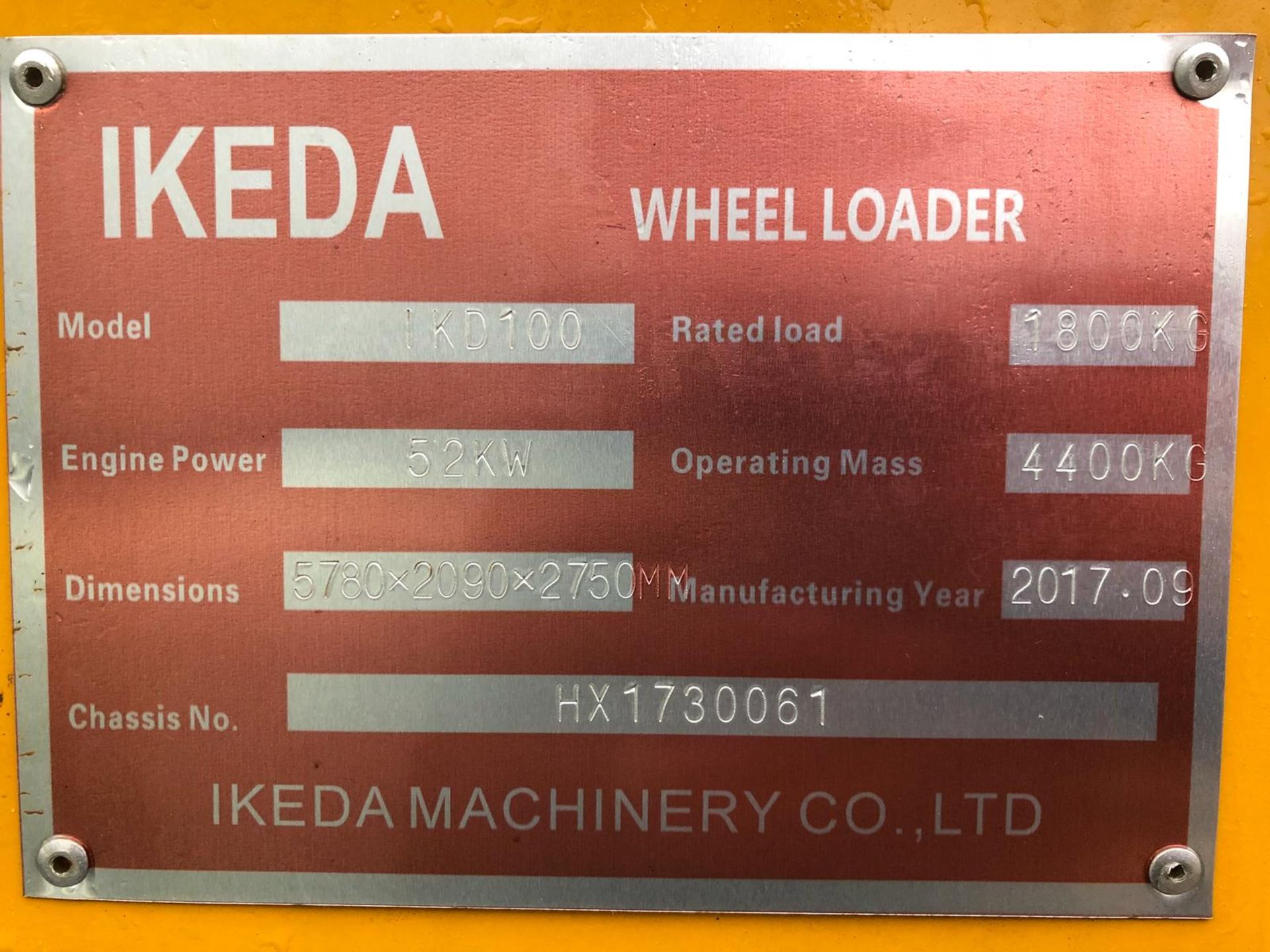 UNUSED 2017 IKEDA IKD 100 WHEEL LOADER *PLUS VAT* - Image 21 of 21