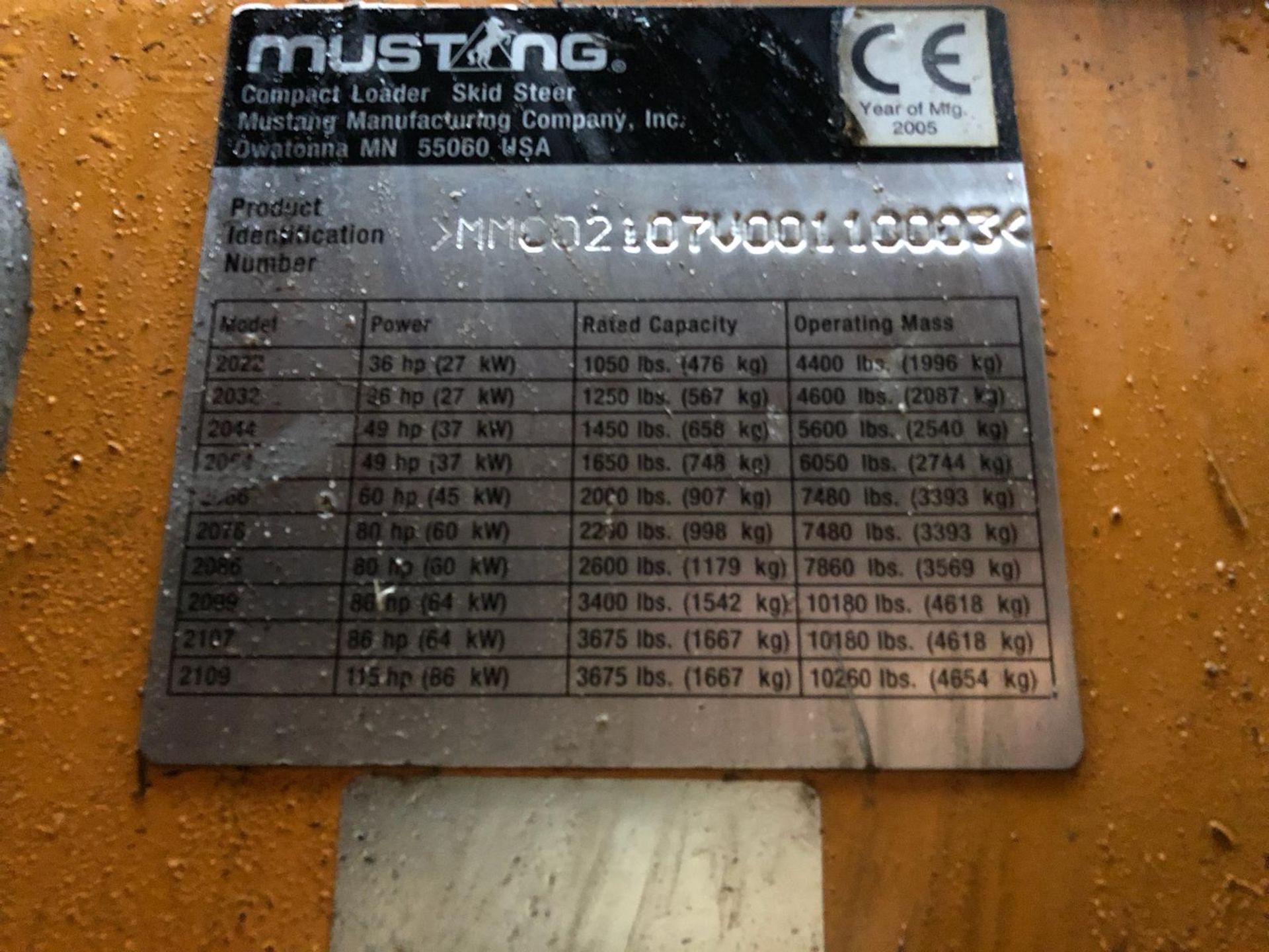 2005 MUSTANG 2107 COMPACT LOADER SKID STEER *PLUS VAT* - Image 8 of 16