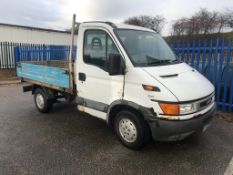 2001/Y REG IVECO FORD DAILY 2000 35S9 SWB BLUE DIESEL DROPSIDE, SHOWING 3 FORMER KEEPERS *PLUS VAT*
