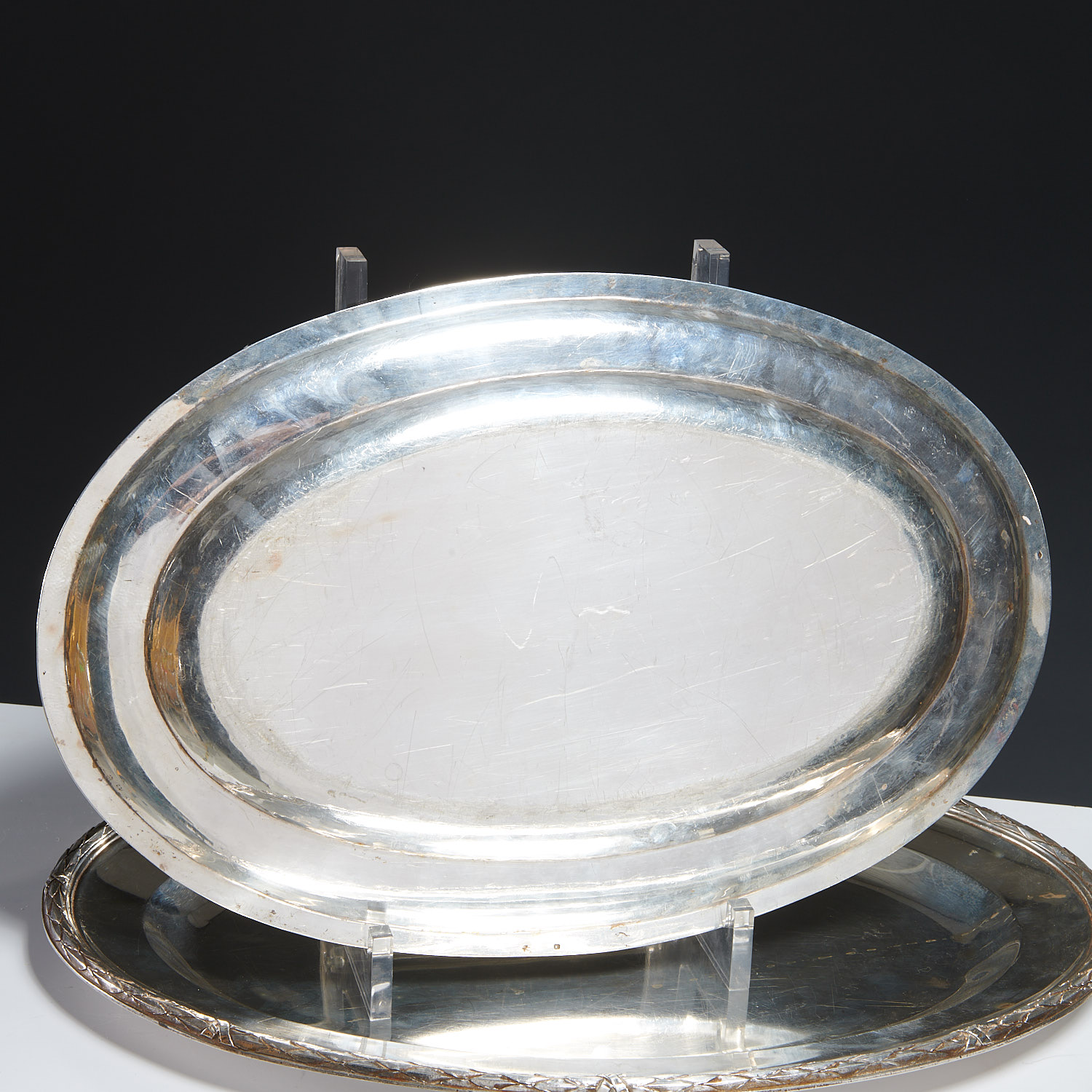 Antique French silver nesting trays - Image 11 of 12