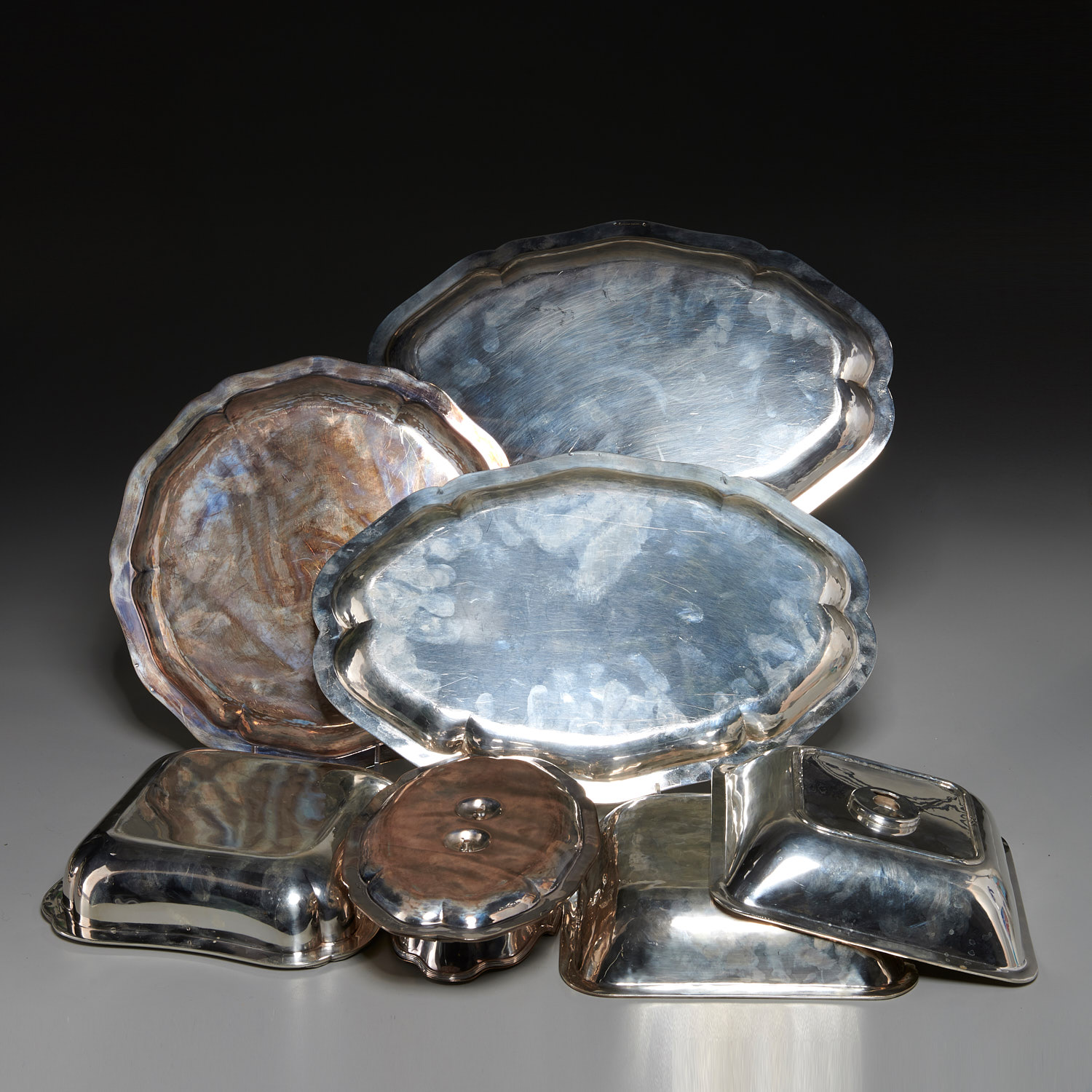 Group (6) Emile Puiforcat silver table articles - Image 9 of 11