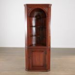 American shell top corner cupboard