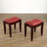 Pair Pierre Chareau (style of) French Deco stools