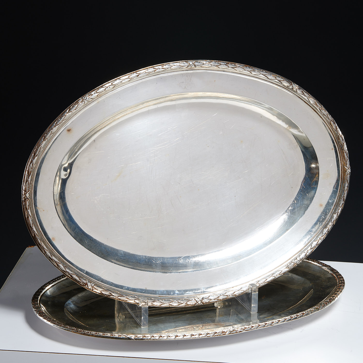 Antique French silver nesting trays - Image 2 of 12