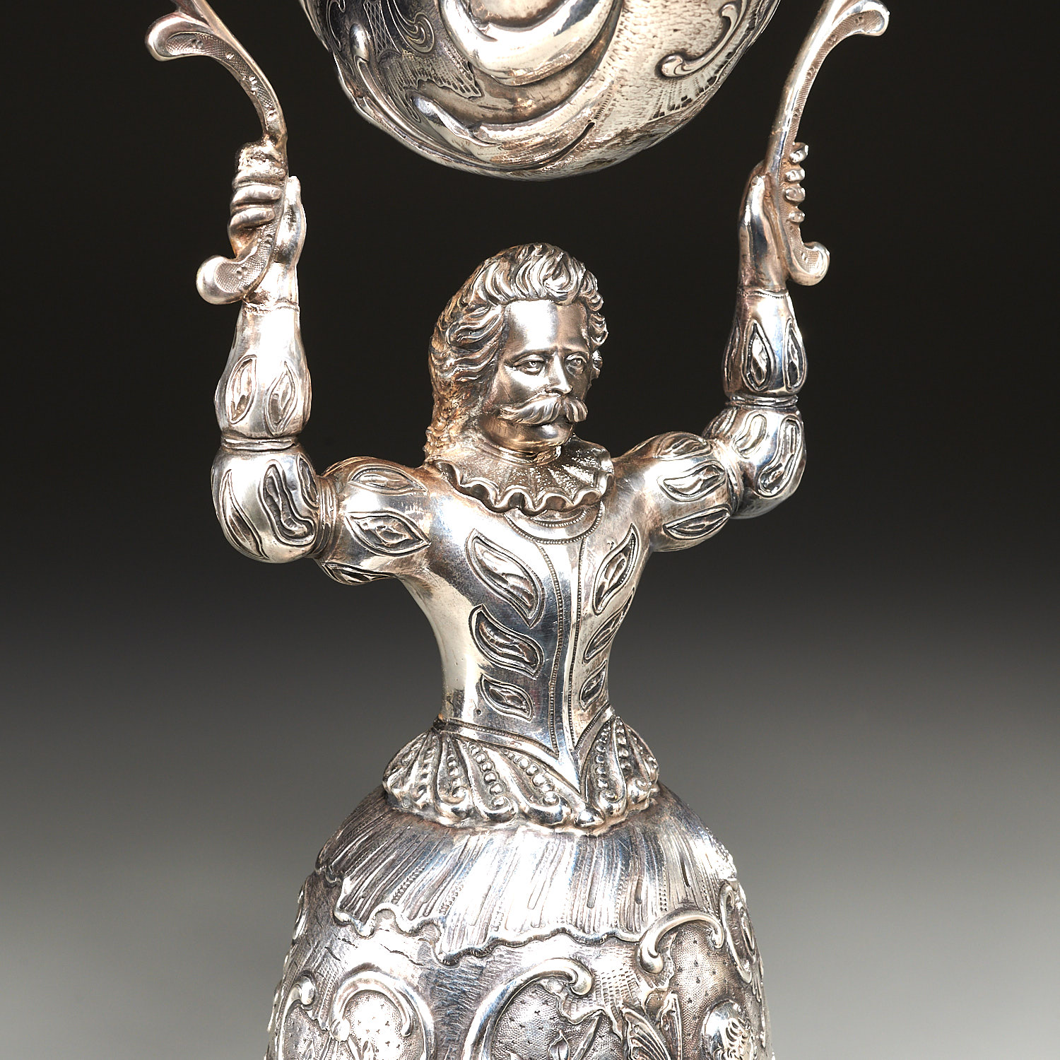 Large and elaborate silver wedding wager cup - Image 2 of 10