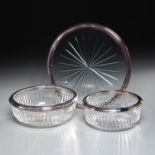 French crystal bowls and tray Puiforcat silver