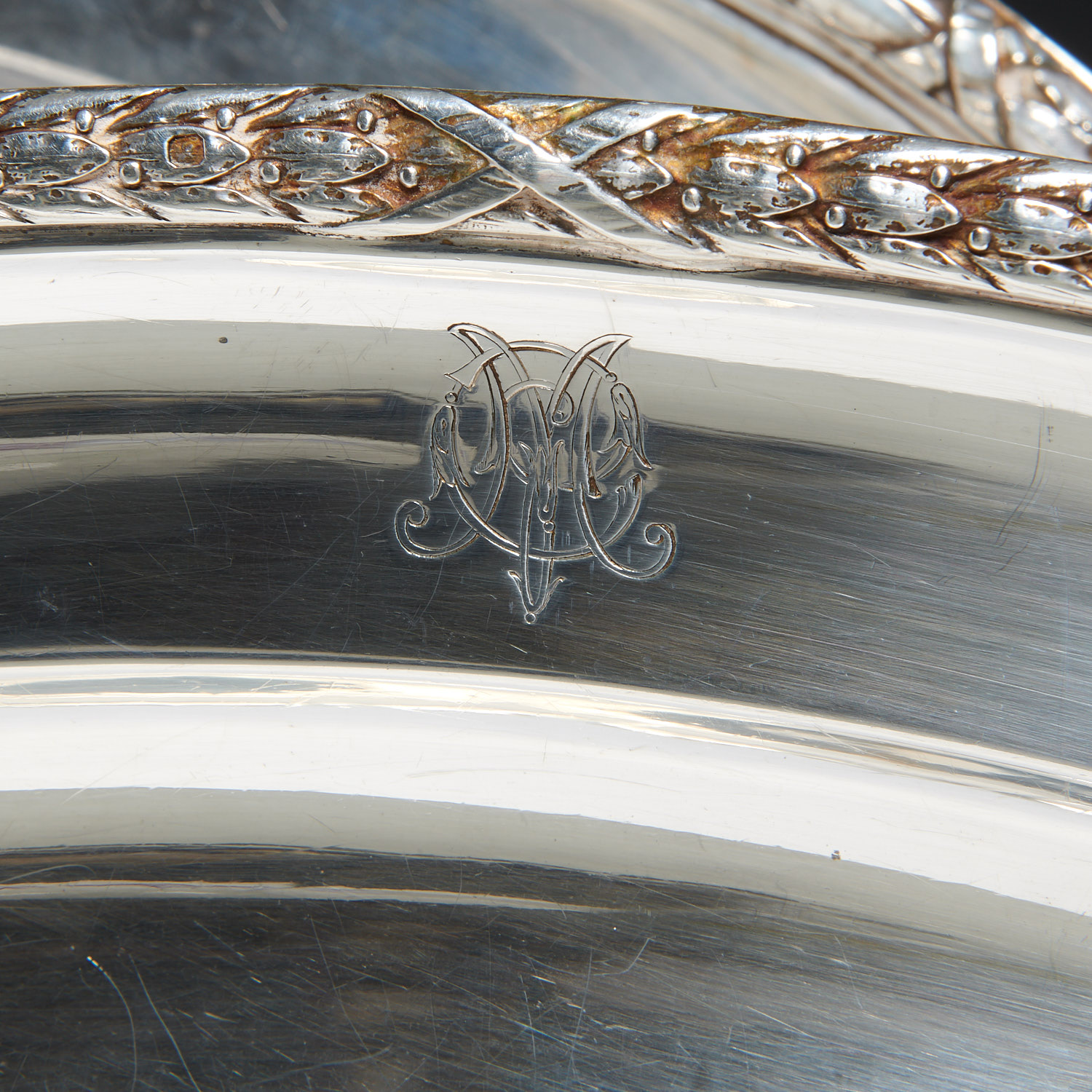 Antique French silver nesting trays - Image 4 of 12