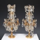 Pair Napoleon III gilt bronze candelabra