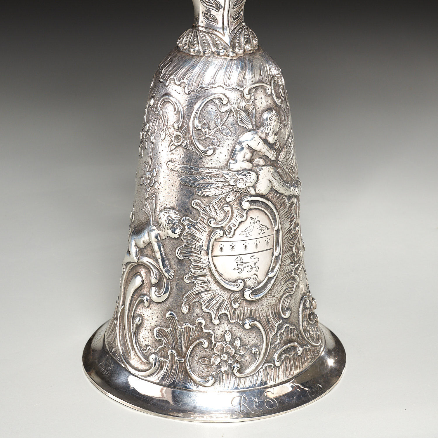 Large and elaborate silver wedding wager cup - Image 3 of 10