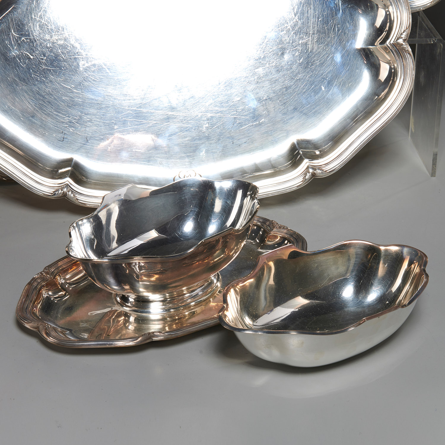 Group (6) Emile Puiforcat silver table articles - Image 2 of 11