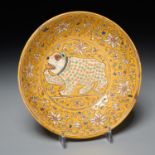 Unusual Sultanabad style pottery bowl