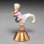 Meissen porcelain cane handle