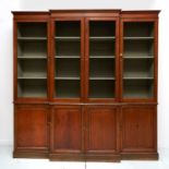 Regency style pine three-section breakfront