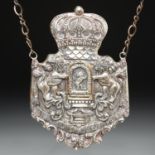 Silver hanging Torah shield