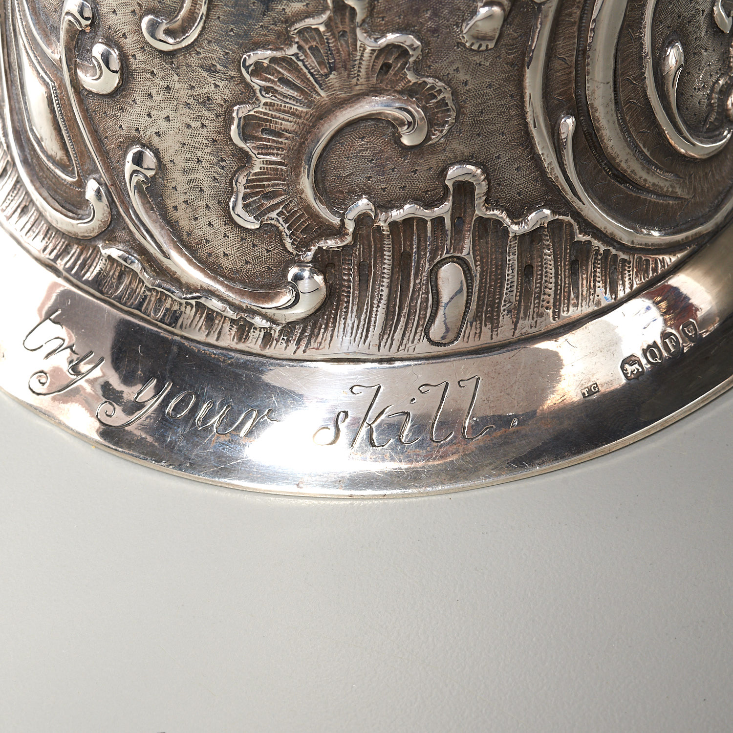 Large and elaborate silver wedding wager cup - Image 9 of 10