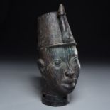 Large African cast bronze head