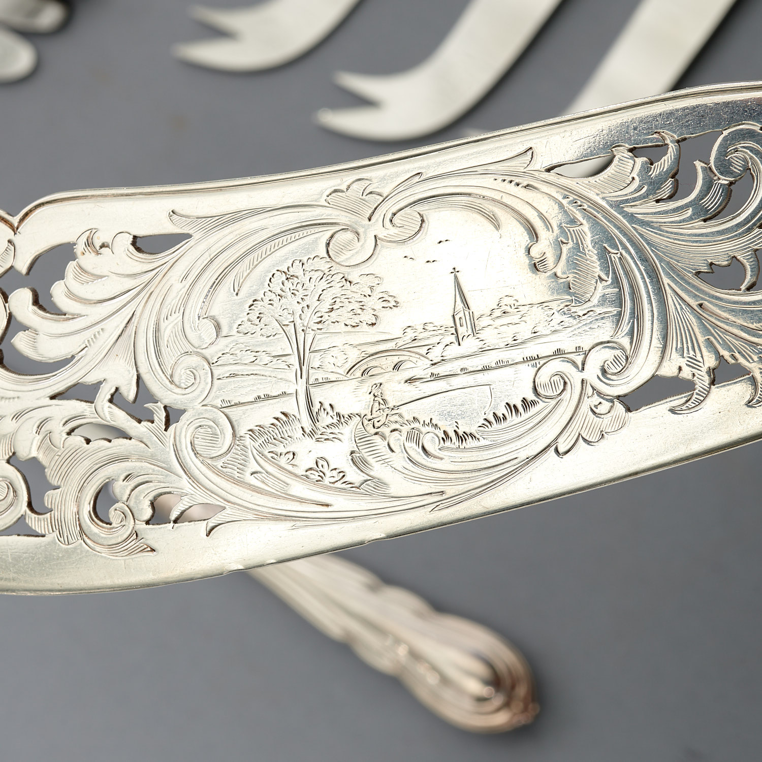 Extensive English silver flatware service - Image 6 of 13