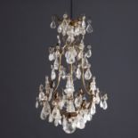 Louis XV style bronze and rock crystal chandelier