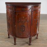 George III carved mahogany demi-lune cabinet