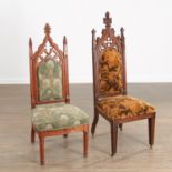 Associated pair Gothic Revival side chairs