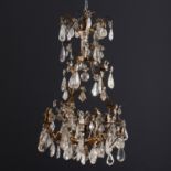 Louis XV bronze and rock crystal chandelier