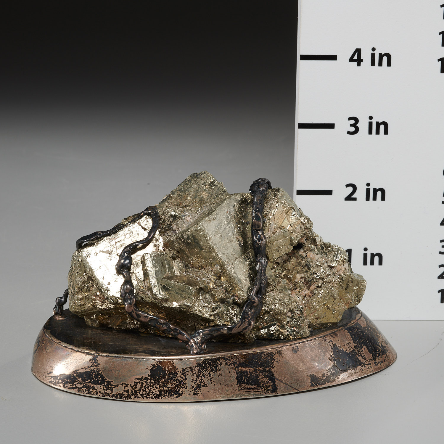 Pyrite and sterling commemorative paperweight - Image 8 of 8