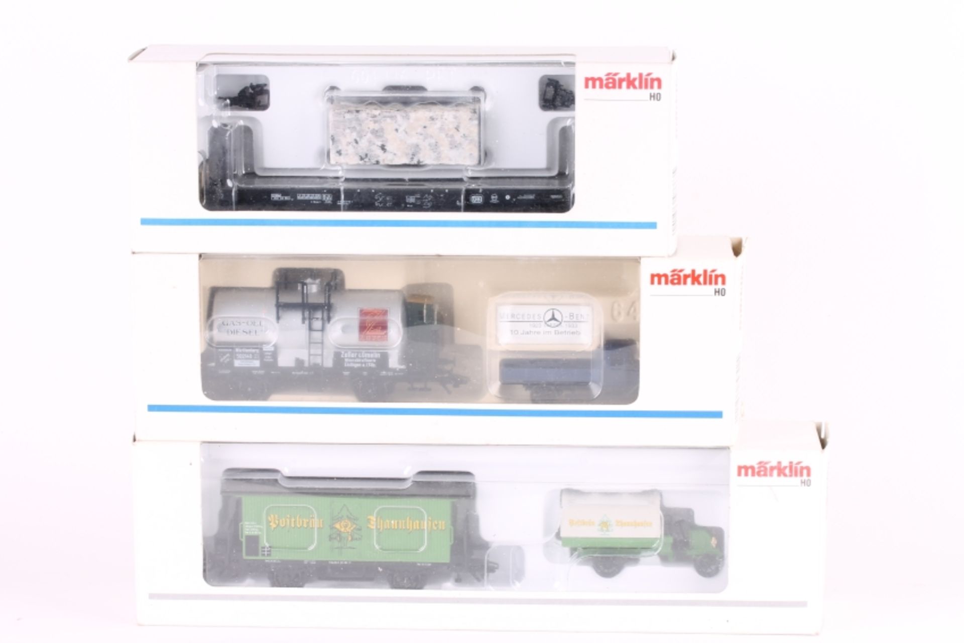 Märklin, drei Güterwagen Märklin, drei Güterwagen, Museum 1992, 94142 (PMS 62-13), 48663, sehr gut