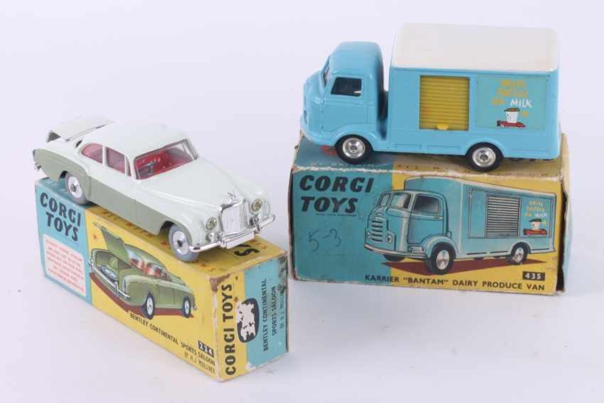 Corgi Toys, zwei Autos Corgi Toys, zwei Autos, 224, Bentley Continental Sports Saloon, sehr gut