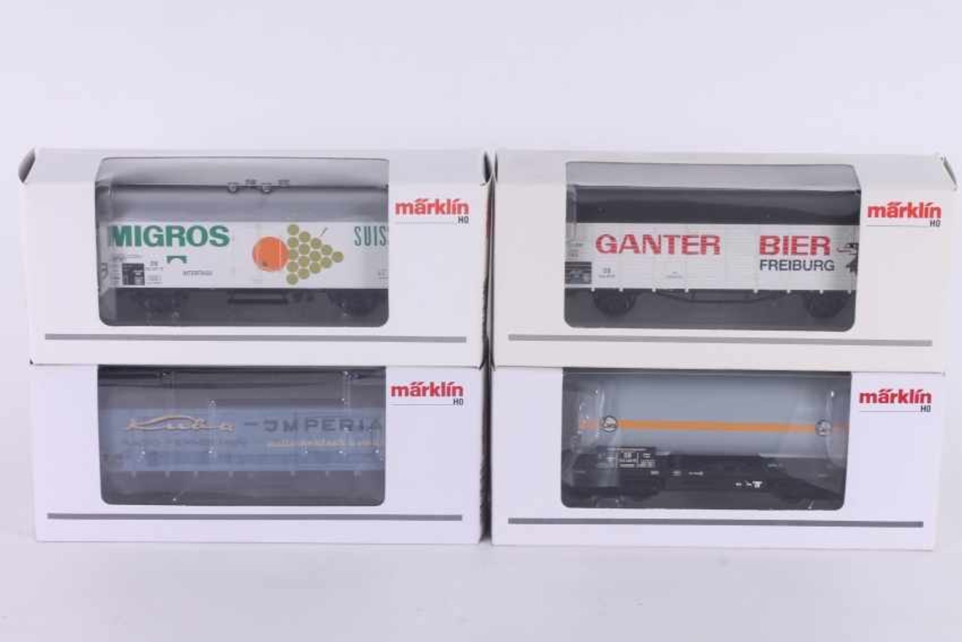 Märklin, vier Güterwagen Märklin, vier Güterwagen, 46201, 48150, 48157, 48161, sehr gut erhalten,