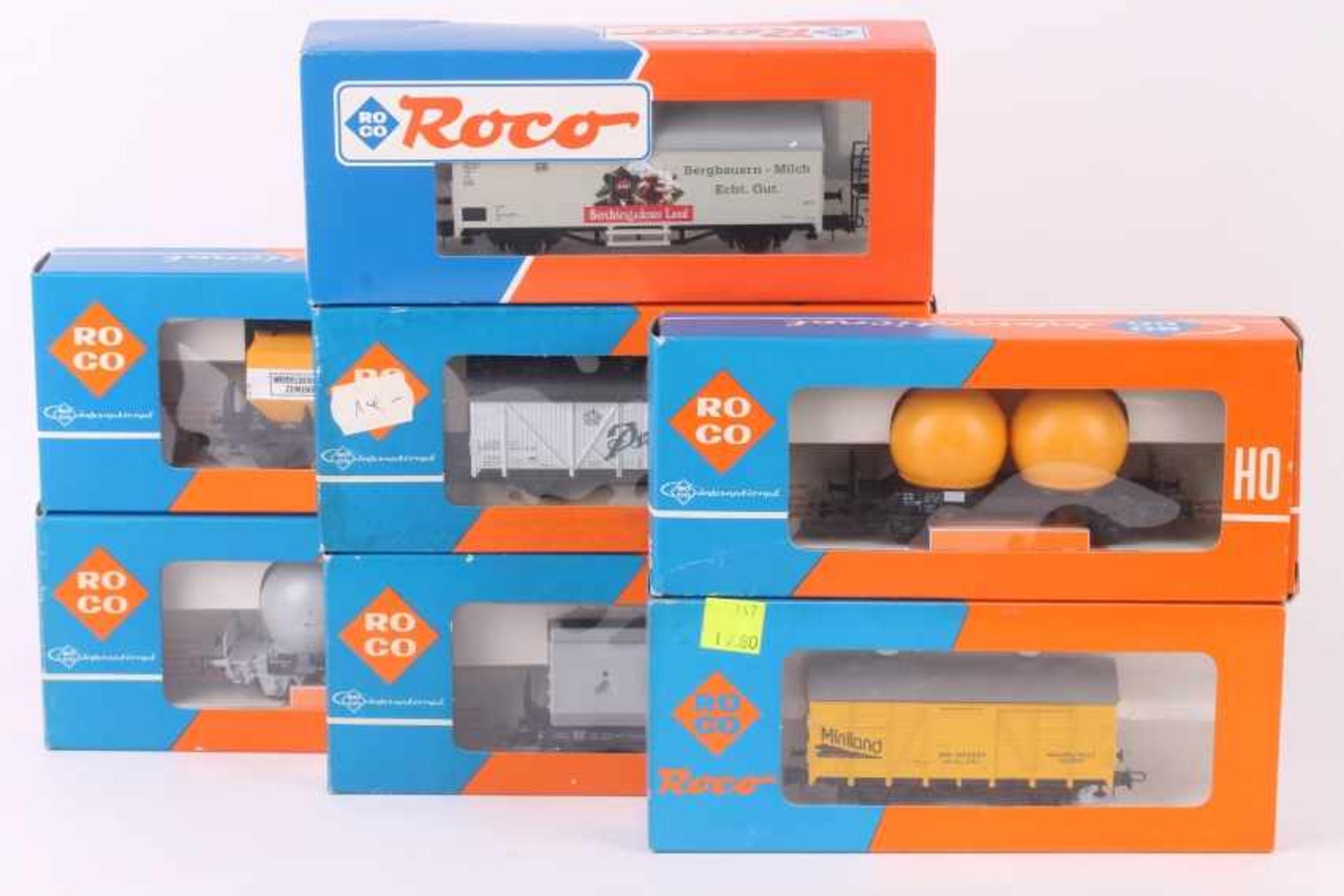 Roco, sieben Güterwagen Roco, sieben Güterwagen, isolierte Achsen, sehr gut erhalten, ORK