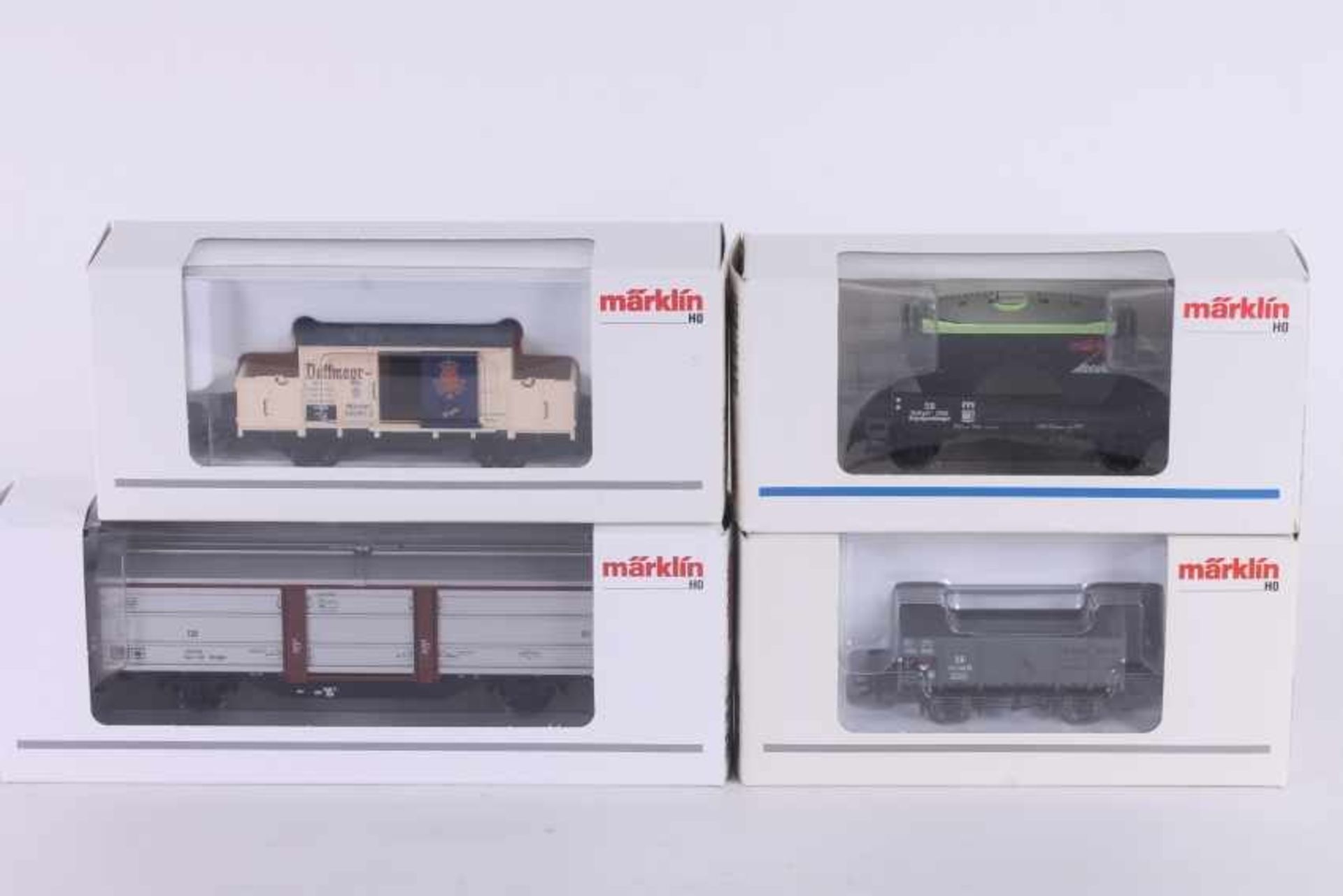 Märklin, vier Güterwagen Märklin, vier Güterwagen, 46022, 46074, 46582, 48167, sehr gut erhalten,