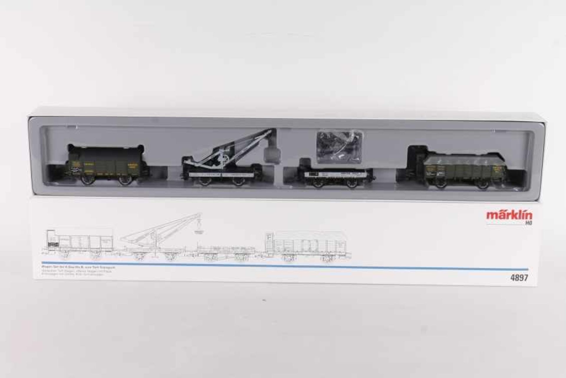 Märklin 4897, Wagen-Set der K.Bay.Sts.B. zum Torf-TransportMärklin 4897, Wagen-Set der K.Bay.Sts.