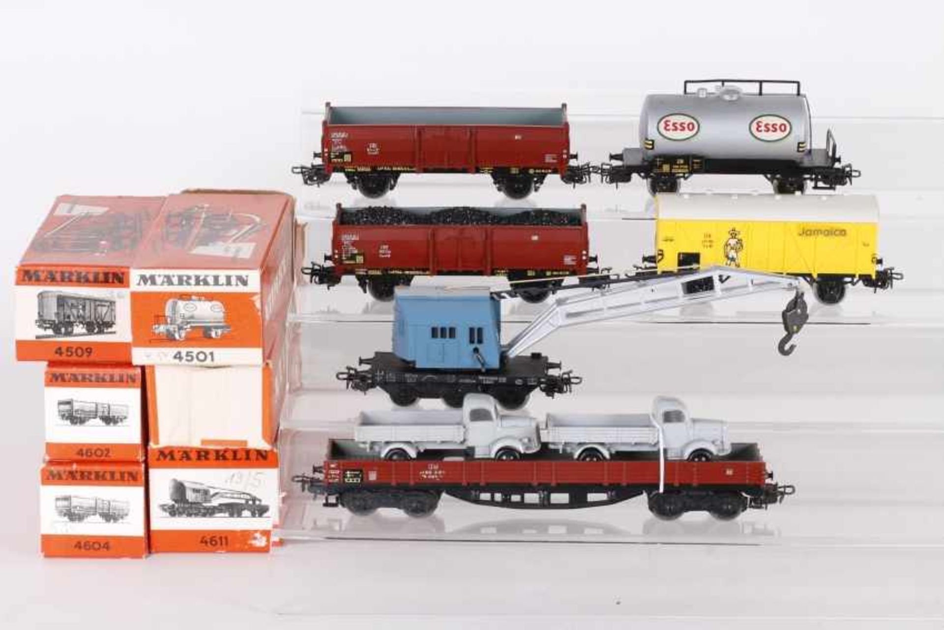 Märklin, sechs GüterwagenMärklin, sechs Güterwagen, 4501, 4509, 4515, 4602, 4604, 4611, leichte