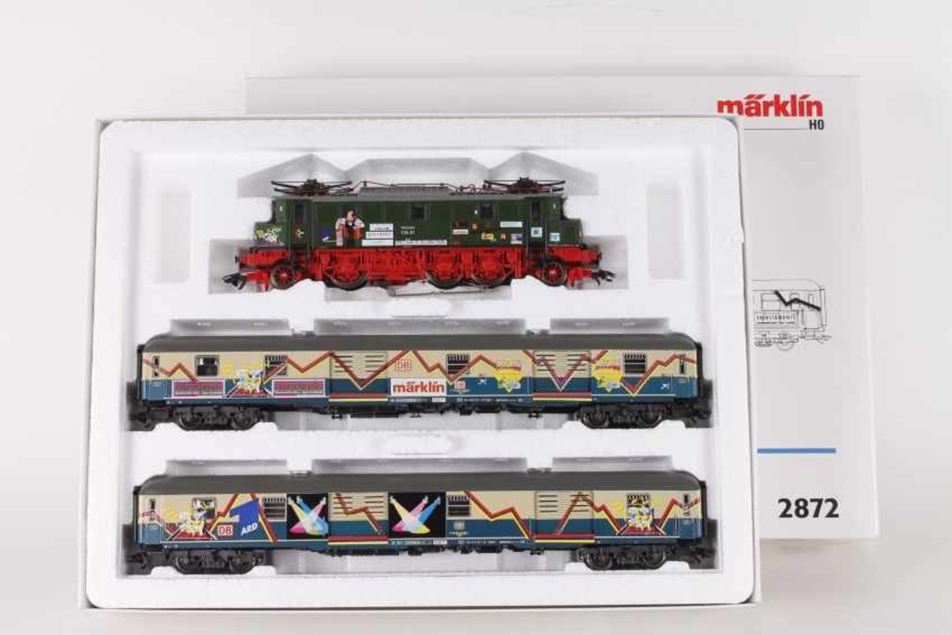 Märklin 2872, PopTrainMärklin 2872, PopTrain, Elektrolok "E 04 01", zwei Gepäckwagen, sehr gut