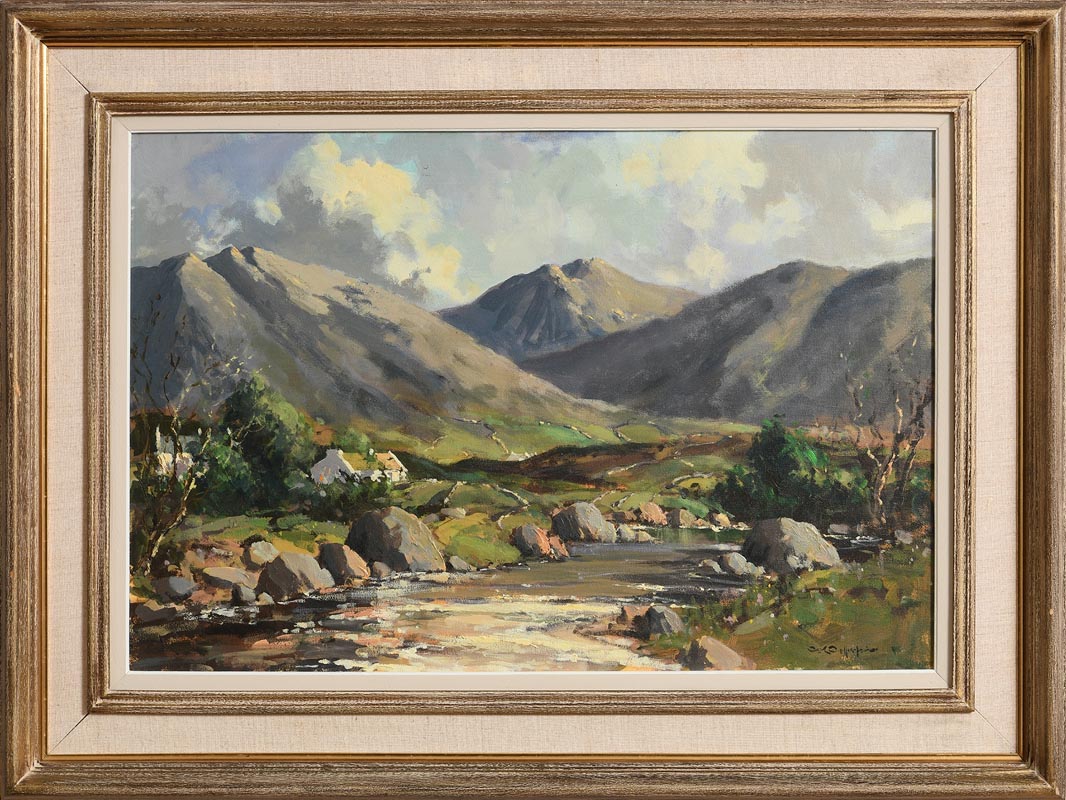 George K. Gillespie RUA (1924-1996) Shimna River, Mourne Mountains oil on canvas signed lower - Image 2 of 7