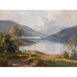 Frank McKelvey RHA RUA (1895-1974) Lough Conn oil on canvas signed lower left and titled on